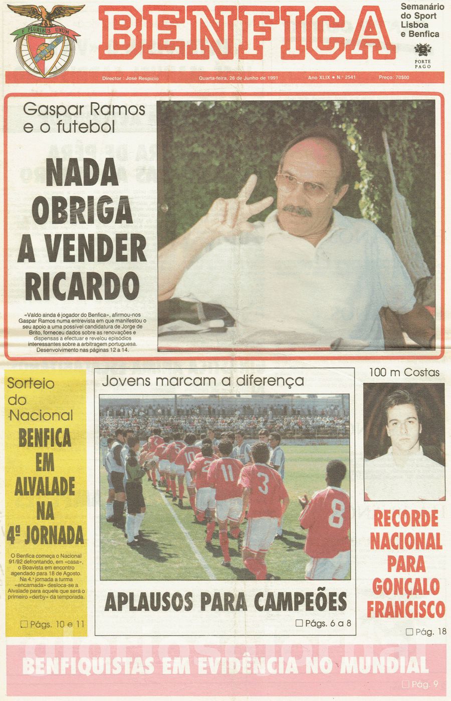 jornal o benfica 2541 1991-06-26